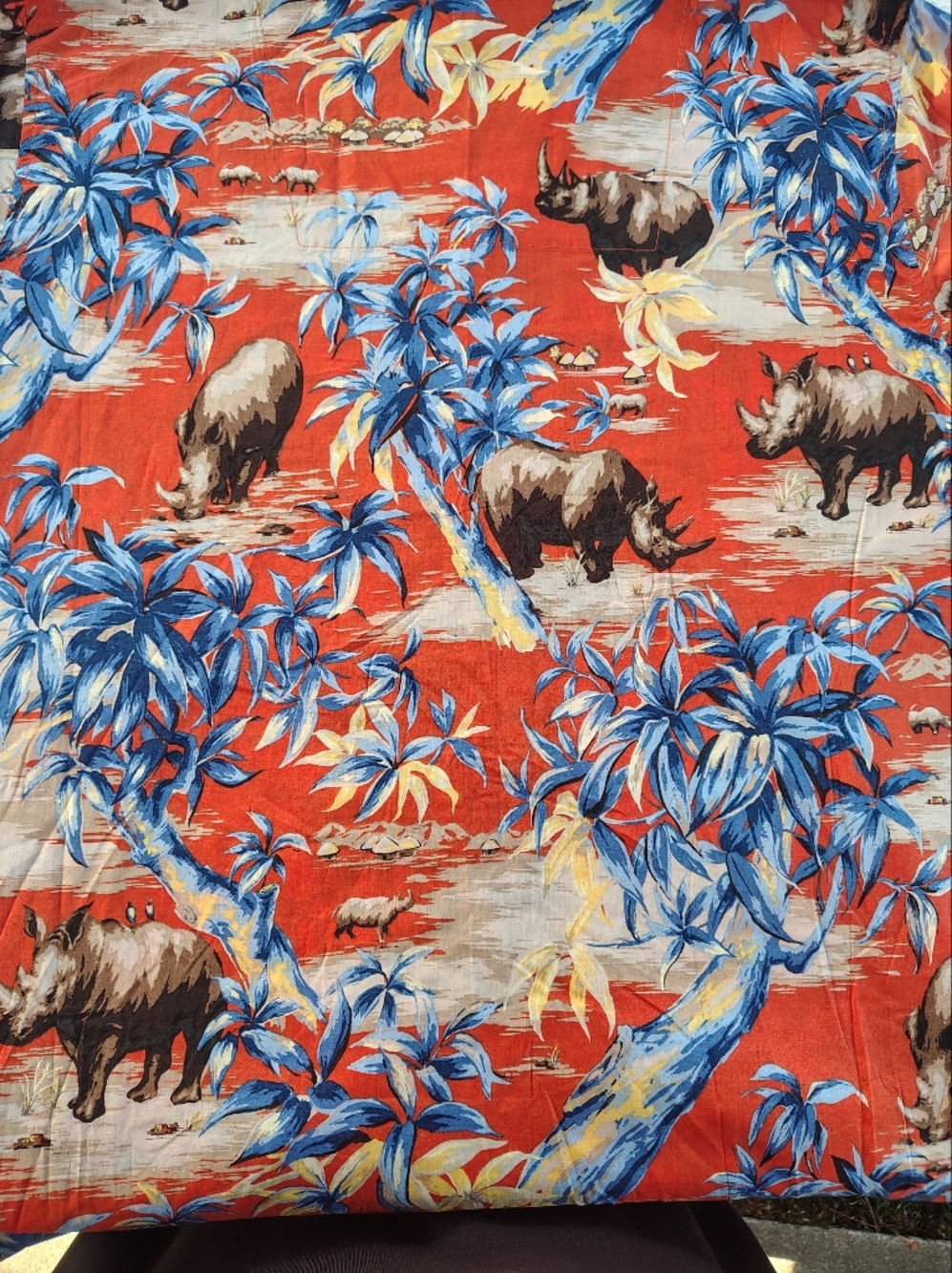 Polo by Ralph Lauren Orange Floral Print Camp Men Shirt with Blue Accents - Picture 6 of 6